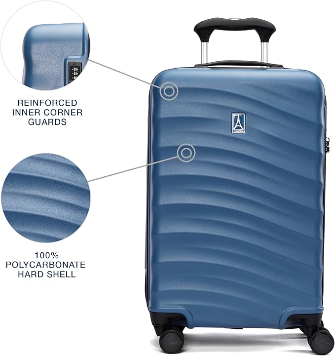 Travelpro Maxlite Air V2 Hardside Expandable Carry on Luggage, 8 Spinner Wheels, Lightweight Hard Shell Suitcase, TSA lock, Ensign Blue, Carry On 21-Inch