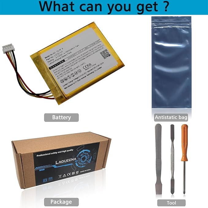 L0721-LF 1000mAh Battery Compatible with Clip 3 / Clip 3AN / Clip 3SAND Waterproof Bluetooth Speaker with Tools Battery Part NO Clip3 Clip3AN Clip3SAND