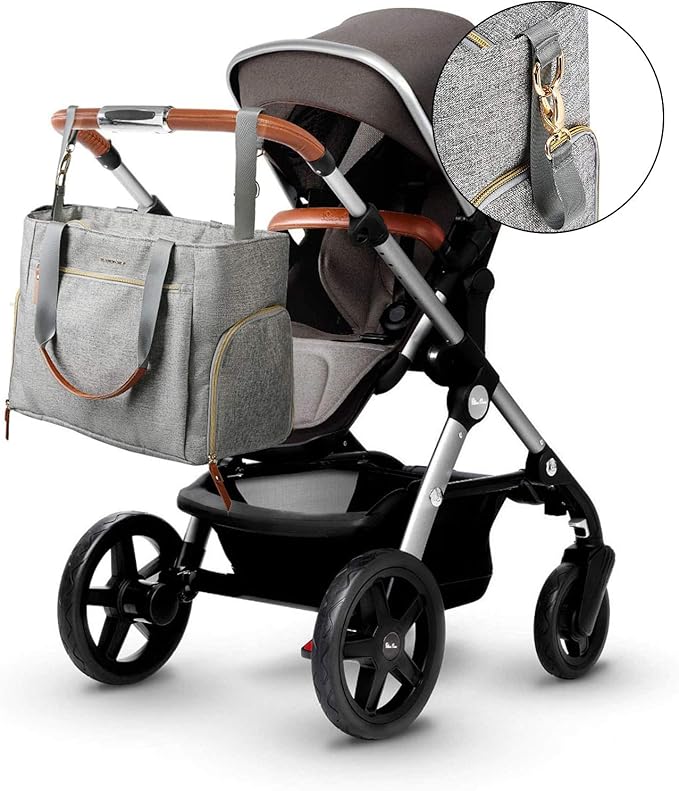 mommore Breast Pump Bag Diaper Tote Bag with 15 Inch Laptop Sleeve Fit Most Breast Pumps Like Medela, Spectra S1,S2, Evenflo