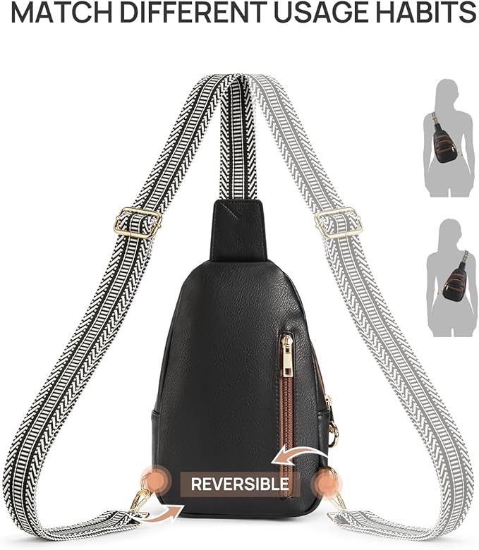 CHOLISS Anti Theft Small Sling Bag for Women and Men RFID Leather Crossbody Bags Fanny Pack Chest Bag Travel Purse Daypacks