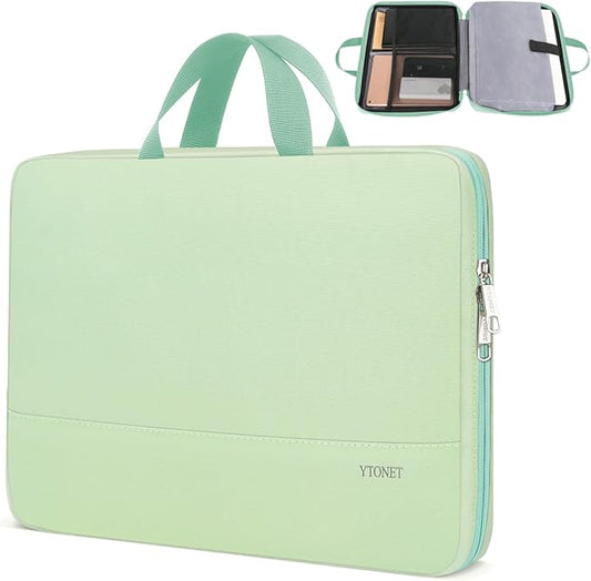 Ytonet Laptop Case, 15.6 inch Laptop Sleeve with Handle, TSA Water Resistant Computer Carrying Case Compatible for MacBook, HP, Dell, Lenovo, Asus Notebook, Gifts for Men Women, Mint Green