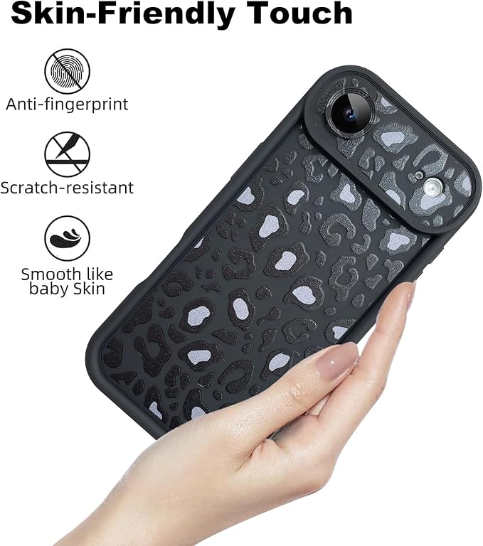 KANGHAR Case Compatible with iPhone Air Leopard Printed Pattern Cute Cheetah Phone Case Soft TPU Shockproof Protective Cover Designed for iPhone Air 6.5 Inch Black