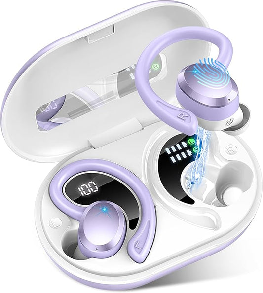 Wireless Earbuds Sport, 2025 Bluetooth 5.4 Headphones with Earhooks, 48H Stereo Deep Bass Over Ear Buds with 4 ENC Noise Canceling Mics, IP7 Waterproof Earphones for Running Workout Gym (Android/iOS)