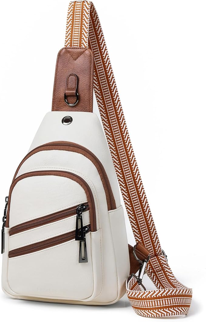 Sling Bag for Women Crossbody Purse Leather Crossbody Bag Fanny Pack Chest Pack for Travel Everyday Vacation