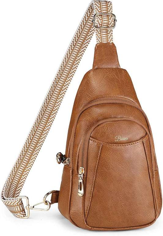 Crossbody Bags for Women Anti Theft Vegan Leather Sling Bag RFID Blocking Chest Bag for Travel