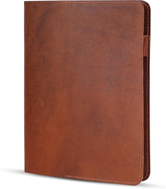 Tan B5 Journal Cover for Field Notes - 7.5x10 in XL Leather Notebook Cover Planner Cover, Refillable Leather Journal Cover, Composition Notebook Cover & Handmade Diary Cover for Travel