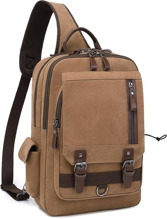 mygreen Canvas Cross Body Messenger Bag Shoulder Sling Backpack Travel Rucksack