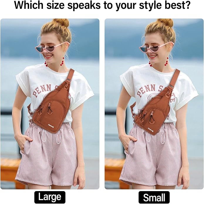 Hanke Crossbody Sling Bag for Women Men, Casual Cross Body Sling Bags, Lightweight Chest Bag for Outdoor Hiking Travel