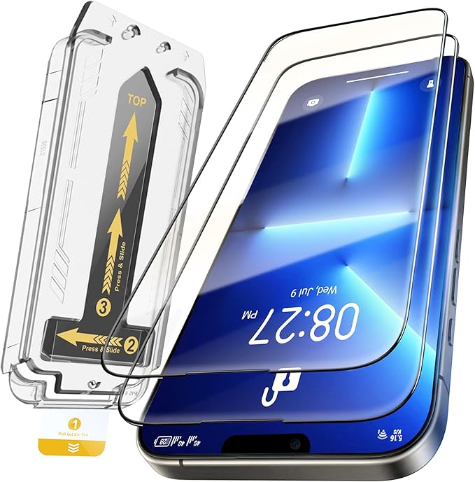 TEMPRTEK+ for iPhone 16e/13/13 Pro/14 Glass Screen Protector 2 Pack (9H+ Military Grade 3X Protection) Long Last Shatterproof Tempered Glass - Anti Scratch/Fingerprint [Full Coverage] Case Friendly