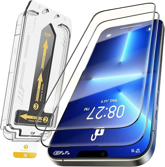 TEMPRTEK+ for iPhone 16e/13/13 Pro/14 Glass Screen Protector 2 Pack (9H+ Military Grade 3X Protection) Long Last Shatterproof Tempered Glass - Anti Scratch/Fingerprint [Full Coverage] Case Friendly