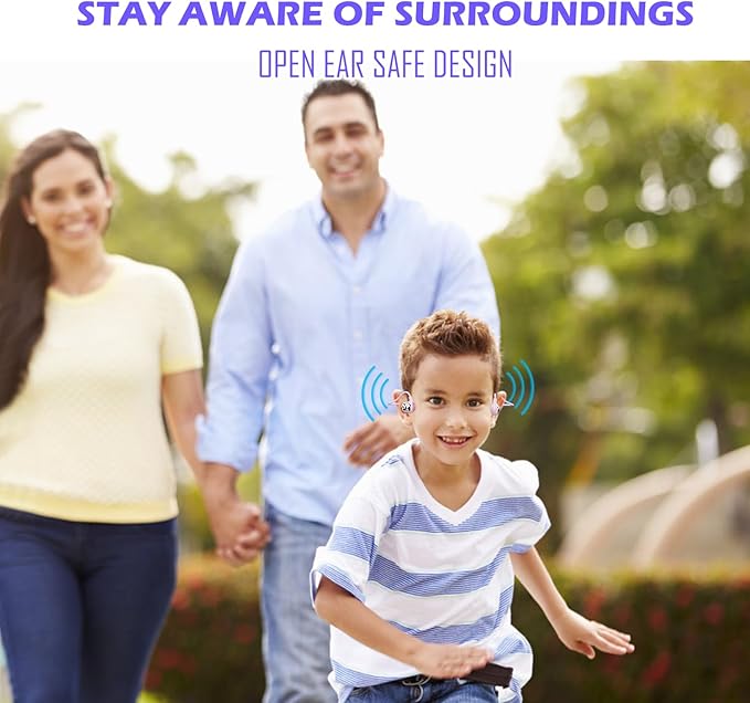 Kids Headphones Wireless, Safe 85db Volume Limit, Latest Bluetooth V5.4, Open Ear Headphones with Mic for School Tablet Car Trip Flight, Cute Panda Earphones for Boys and Girls