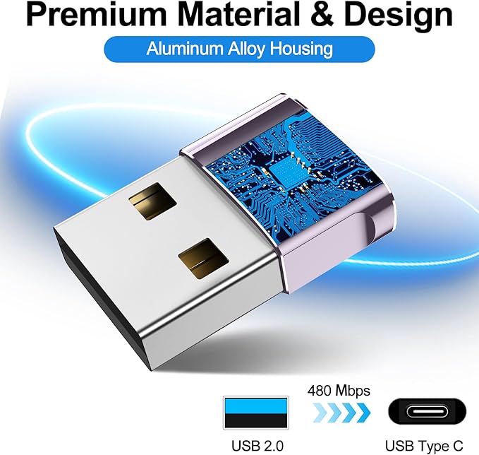 𝟒𝐏𝐚𝐜𝐤 𝐔𝐩𝐠𝐫𝐚𝐝𝐞𝐝 USB to USB C Adapter,Type-C Female to A Male Car Charger OTG Converter for Apple Watch Ultra 8 9 10,iPhone 16 15 14 13 Pro Max,Samsung S24,Nintendo Switch,AirPods,iPad,Car