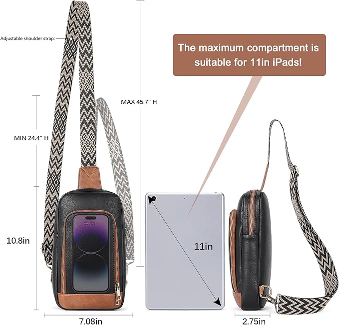 CLUCI Crossbody Bags for Women Men,Leather Sling Bag Cross Body Backpack for Woman Gifts for Women Birthday Unique