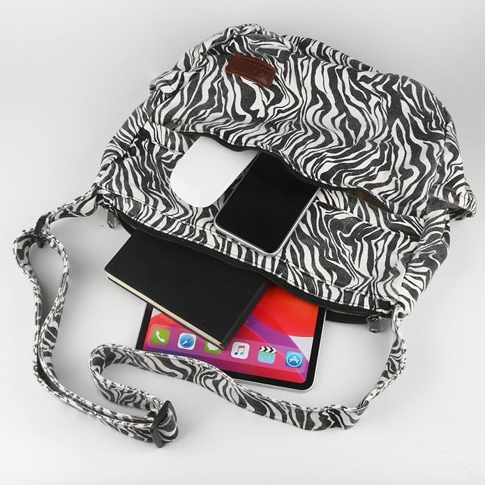 Large Canvas Messenger Bag with Multiple Pockets for Men and Women, Crossbody Shoulder Tote Hobo Laptop Bag