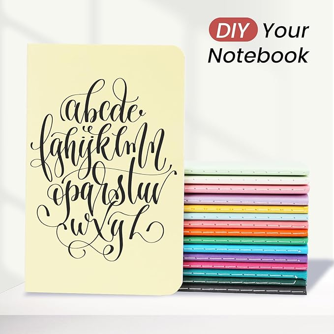 Oucaru 64PCS Mini Notebooks Bulk, 3.5" x 5.5", 16 Color, 60 Pages Blank Paper Small Pocket Notebook Set, Mini Journal Memo Notepads for Kids, Students, Traveler, School Office Supplies