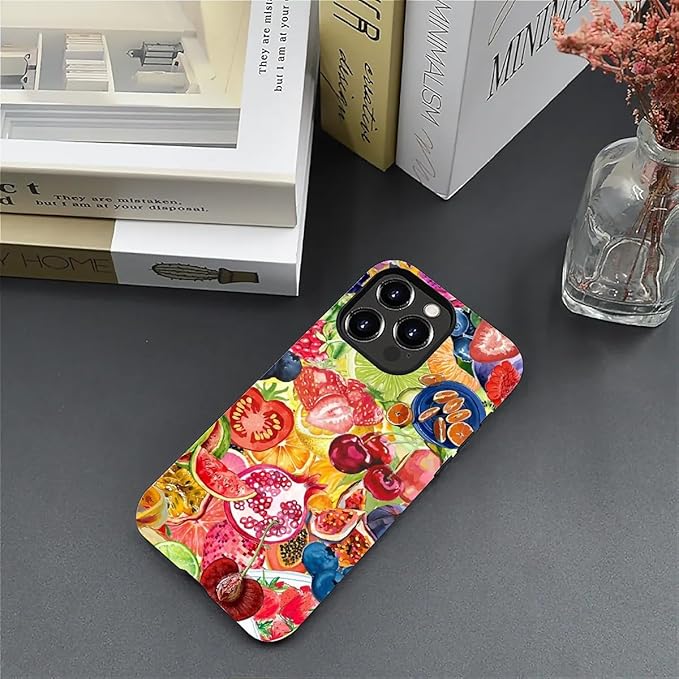 Case for iPhone 13 Pro Max,Summer Fruit Collage for Woman Men Full Body Protective Cover Shockproof 2 in 1 Silicone + Hard PC Case for iPhone 13 Pro Max