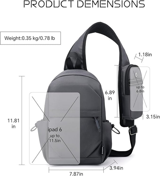 Crossbody Sling Bag Casual Shoulder Hiking Backpack with Convertible Shoulder Strap for Travel Hiking Shopping Leisure Sport