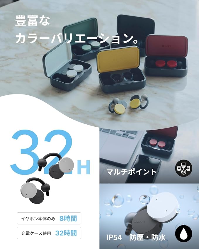 nwm DOTS Wireless On-Ear Speakers (Open Ear Earphones) Sound Leakage suppressed (PSZ Technology - Bone Conduction Alternative) with Optimal Microphone Function Designed in Japan | Mustard Yellow