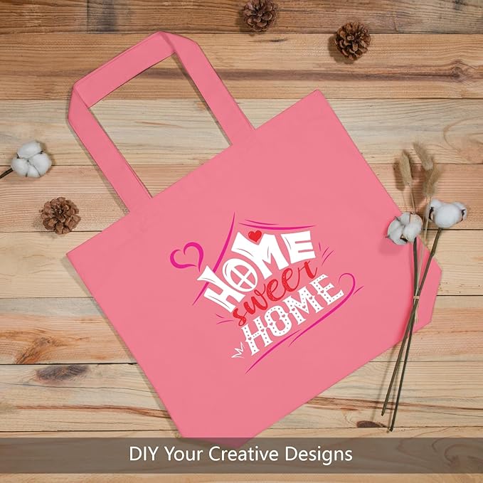 TOPDesign 1-Pack Super Strong Large 12oz Cotton Canvas Tote Bag, Reusable Grocery Shopping Cloth Bag, Fashionable Two-Tone Tote for Crafts, DIY Your Creative Designs