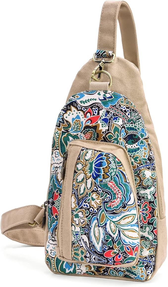 Black Butterfly Canvas Chest Bag, Small Chest Pack, Crossbody Bag for Travel, Inclined Shoulder Bag