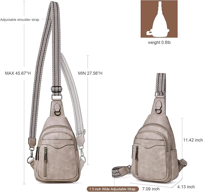 Womens Sling Bag Crossbody Bags for Women Vegan Leather Sling Backpack Daypack Fanny Pack Crossbody Purse Travel