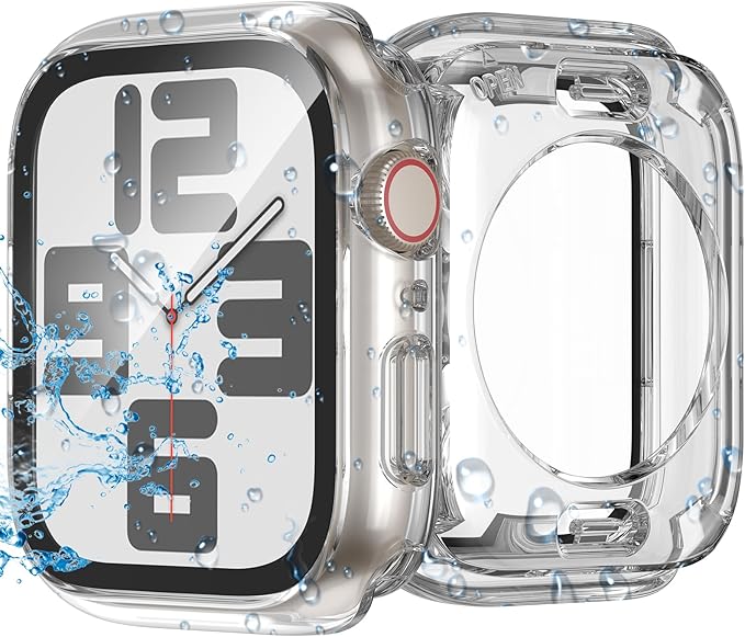 3 in 1 Waterproof Case for Apple Watch Screen Protector 40mm Series 4/5/6/SE/SE2/SE3(2025),with Tempered Glass 360° Protective Front and Back PC Bumper Cover Compatible iWatch 40mm