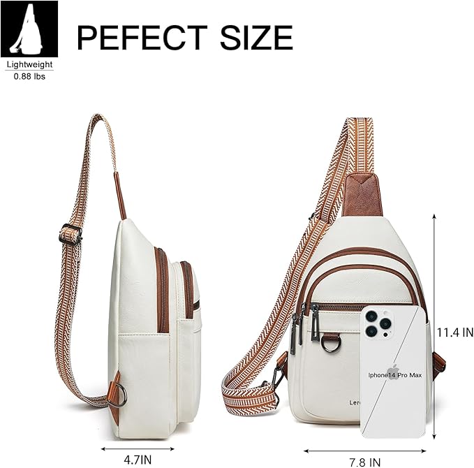 7L Sling Bag for Women Men Vegan Leather Crossbody Bags Fanny Pack Purse Backpack Over Shoulder Bag Travel Anti Theft