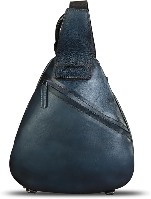 Genuine Leather Sling Bag for Men and Women Classical Real Leather Sling Backpack Purse Crossbody Bag for iPad Pro 11 inch