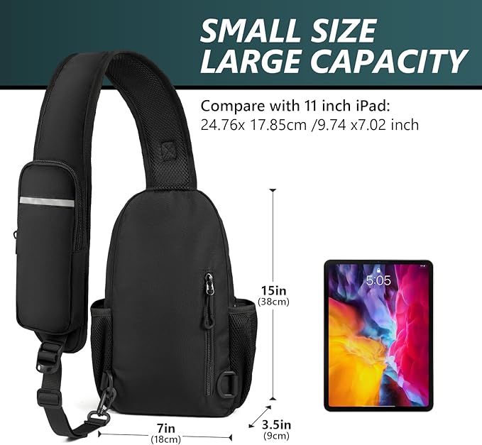 CCW Sling Chest Bag - Tactical Crossbody Backpack for Concealed Carry with Hidden Holster Compartment | Mid-Zip Gun Pocket, Water-Resistant