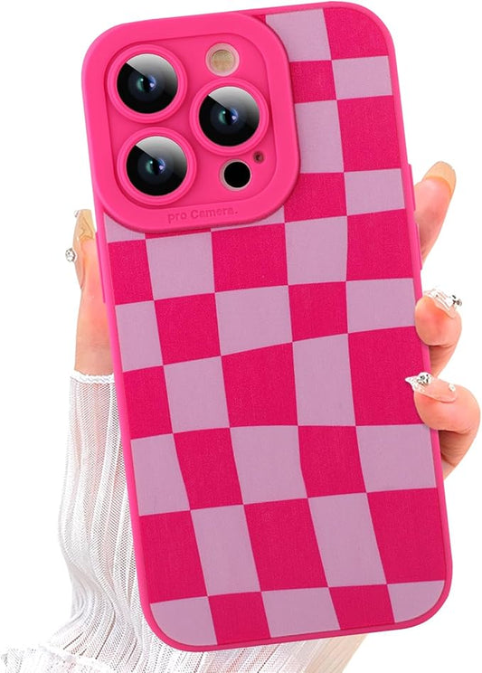 ZIYE for iPhone 15 Pro Case Hot Pink Flower Pattern Phone Case with Camera Protection,Soft TPU Silicone Rubber Protective Cover Floral Design Cases Compatible with iPhone 15 Pro 6.1 Inch