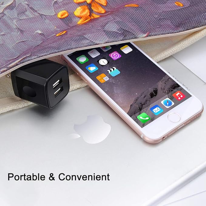 Charger Box, Charging Cube 5 Pack, Dual USB Wall Charger 5V 2A Power Adapter Charging Block Brick Outlet Plug for iPhone 15 14 13 12 11, iPad, Samsung Galaxy S25 S24 S23 FE A53 A15 A13 S22 S21 FE S20