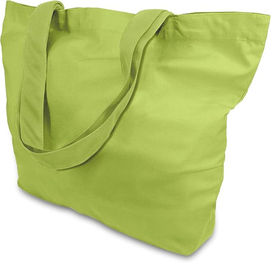 TOPDesign 3-Pack Super Strong Large 12oz Cotton Canvas Tote Bags, Reusable Grocery Shopping Cloth Bags, Fashionable Two-Tone Totes for Crafts, DIY Your Creative Designs