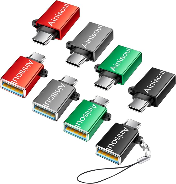 USBC to USB Adapter 8 Pack,Type C to USB Adapter,USB C Converter,USBC to USBA Cable Converter for iPhone 16 15 14,MacBook,iPad Pro,Galaxy S24 S23 S22,4 Color