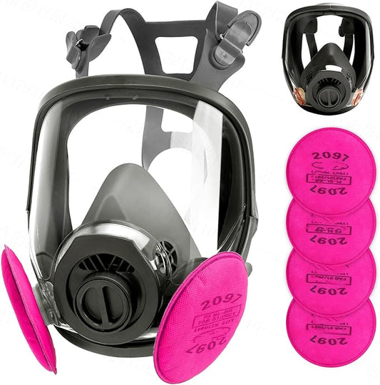 Respirator Mask, Reusable Face Respirators with Filters, Gas Masks Against Chemicals/Organic Vapor/Formaldehyde