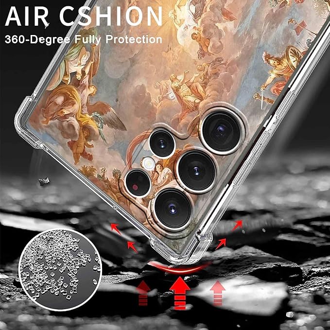 Case for Samsung Galaxy S23 Ultra with Renaissance Art Design,Cute Angel God Greek Mythology Painting,Clear Soft TPU Bumper Phone Cover,6.8"(Mythology,S23U)