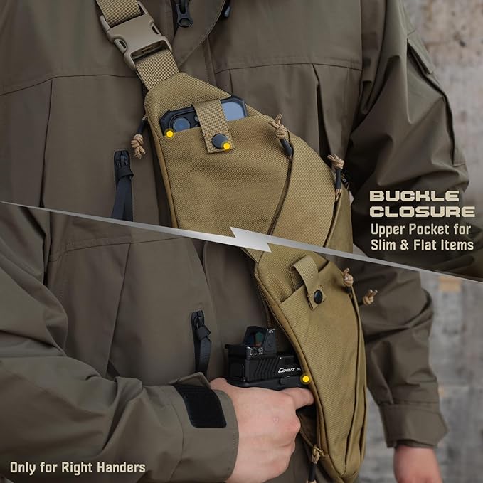 WYNEX Tactical Crossbody Sling Bag,Concealed Carry Bag for Men Women,Anti Theft Crossbody Bags, CCW Bags EDC Carry