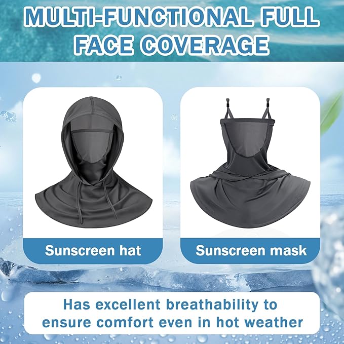 3 Pack Summer Balaclava Sun UV Protection Hood Breathable Full Head Mask Face Cover for Men Women Motorcycle Cycling Fishing