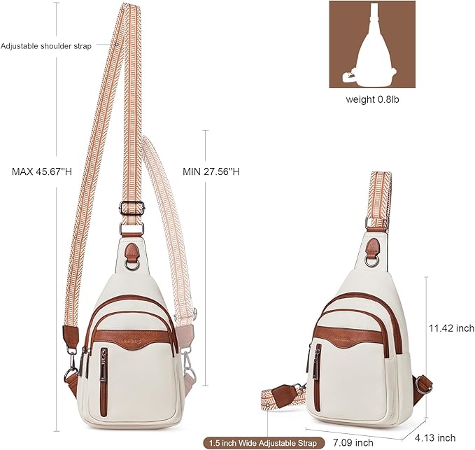 Womens Sling Bag Crossbody Bags for Women Vegan Leather Sling Backpack Daypack Fanny Pack Crossbody Purse Travel