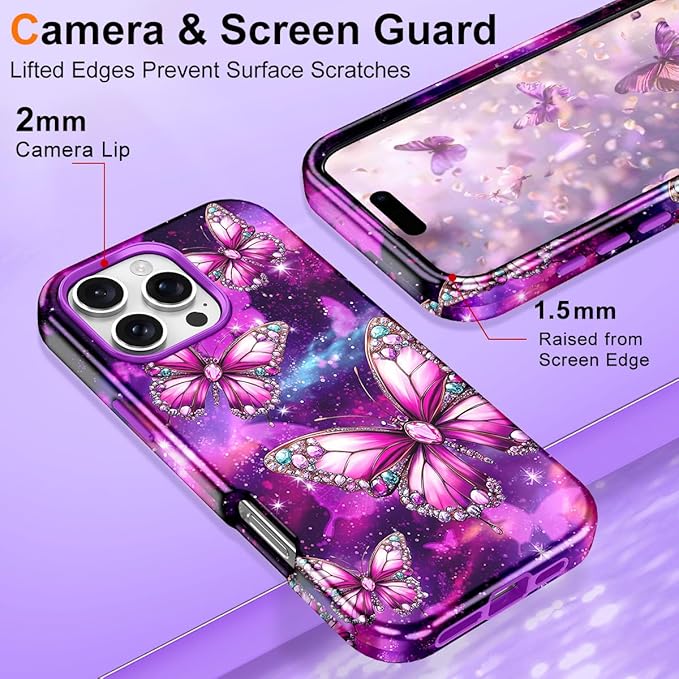 Btscase for iPhone 16 Pro Max Case [Compatible with Magsafe] [Military-Grade Drop Protection] Slim Anti-Scratch Smooth Touch TPU Bumper Shockproof Magnetic Phone Case for Women Girls Men, Hot Pink