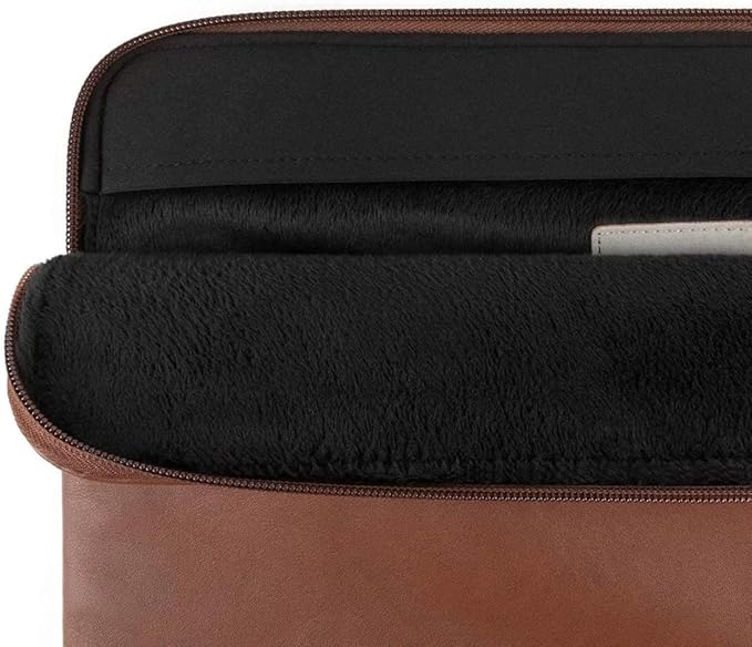 Comfyable Slim Laptop Sleeve Compatible with 13 Inch MacBook Air 13 in M4 M3 M2 M1, 13" MacBook Pro, PU Leather Bag Water-Resistant Cover Case, Brown