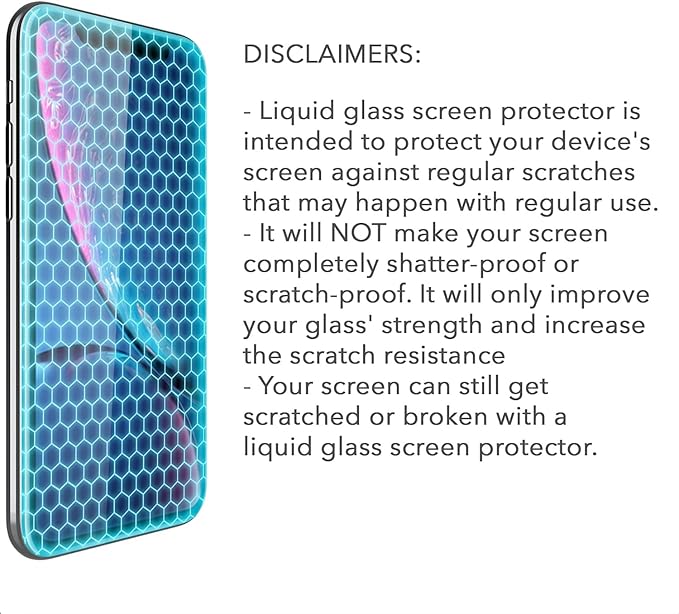 Liquid Glass Screen Protector for Up to 12 Devices Universal Fit for All Smartphones Tablets and Watches Scratch and Shatter Resistant Wipe On Nano Protection - 3 Bottles