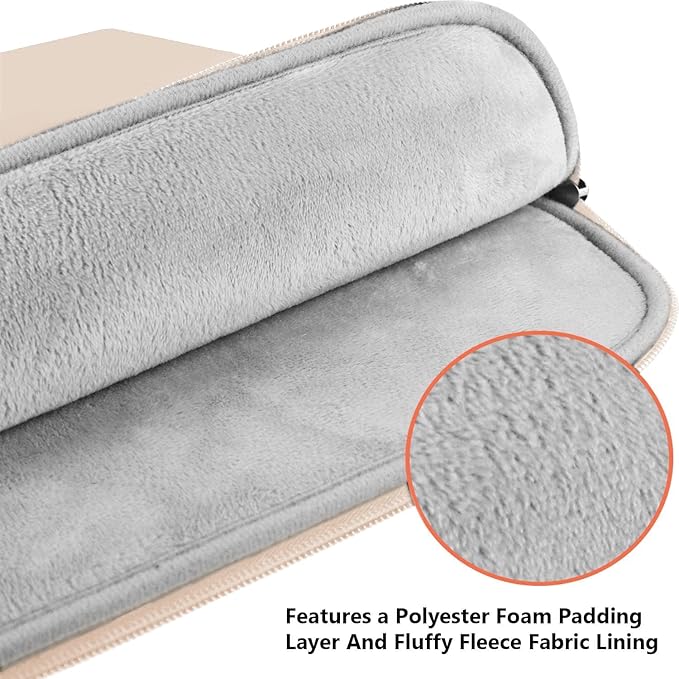 Laptop Sleeve 15.6 inch, Shockproof Protective Notebook Case with Accessory Pocket, Briefcase Carrying Laptop Bag for 15.6" HP, ASUS, Dell, Lenovo, Acer - Light Pink