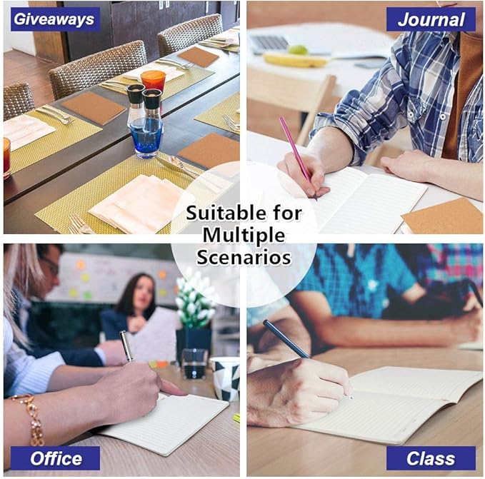 feela 30 Pack Kraft Notebooks, A5 60 Lined Pages Notebooks and Journals for Women Girls Students Making Plans Writing Memos Office School Supplies, 8.3 X 5.5 in