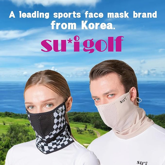 KOREA (Type H) UV Sun Protection Balaclava Half Face Mask - For Golf, Hiking, Running, Cycling & Outdoor Sports