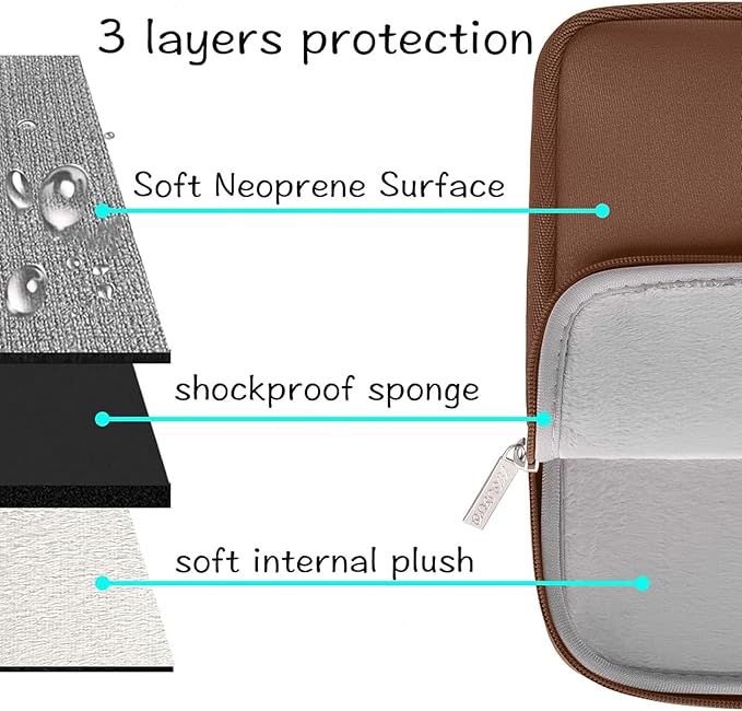 MOSISO Laptop Case 13.3 inch, 13-13.3 inch Laptop Sleeve Bag Compatible with MacBook Air/Pro 13 / Pro 14, HP Dell ASUS Lenovo Notebook, Neoprene Computer Sleeve Bag with Small Case, Caramel Brown