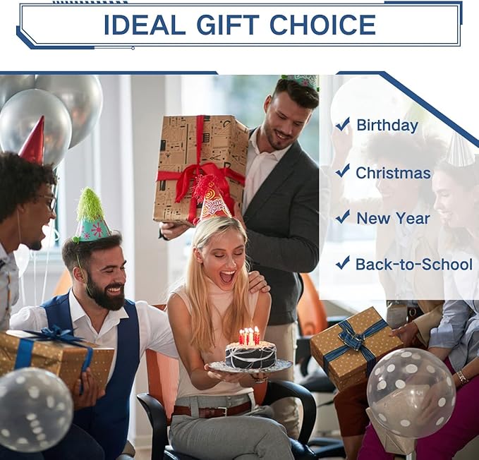 VASCHY Backpack for Men Women, Water-Resistant School Backpack Bookbag Daypack for Teens/College Students Plain Blue