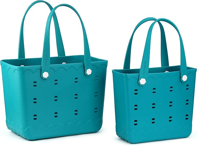 Armerssi Rubber Tote Bag For Women Large Rubber Beach Bag Waterproof Washable Handbag Durable Tote Bag Beach Swimming Travel