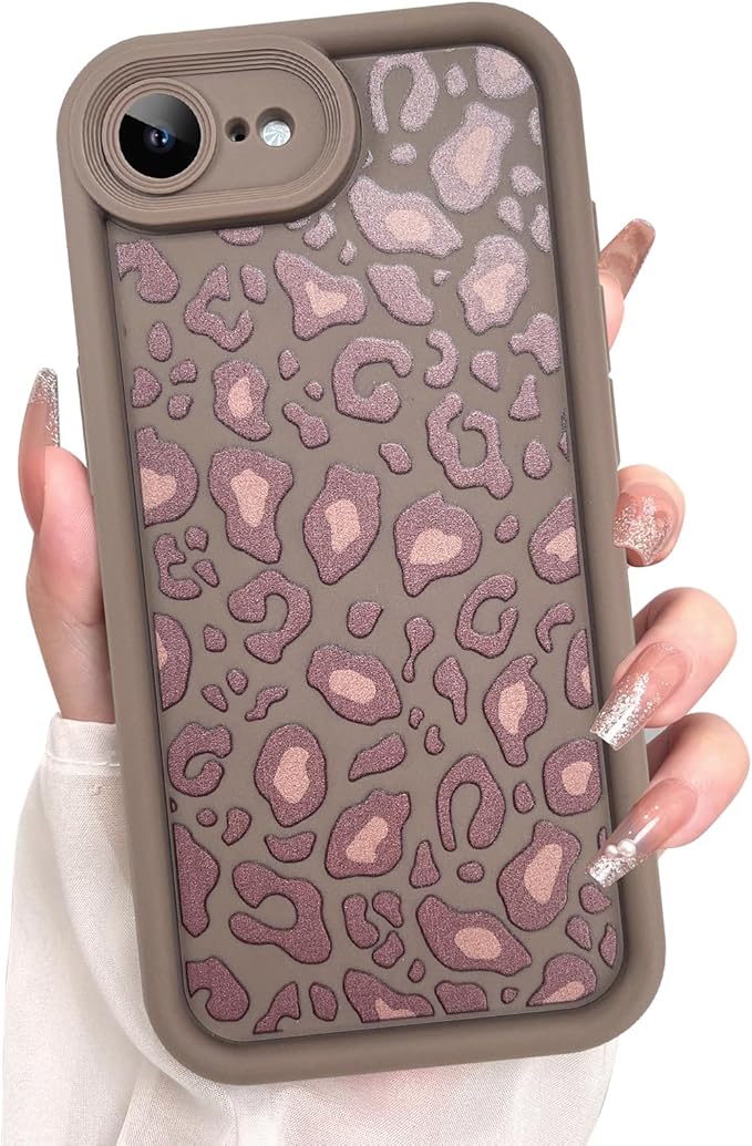 KANGHAR Case for iPhone 16e Leopard Printed Pattern Cute Cheetah Phone Case Soft TPU Shockproof Protective Cover for iPhone 16e 6.1 Inch Brown