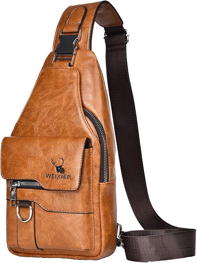 Sling Bag for Men Crossbody Chest Bag Over the Shoulder Purse Casual Sling Backpack for Travel Hiking Cycling