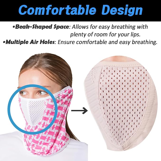 KOREA (Type A) UV Sun Protection Balaclava Half Face Mask - For Golf, Hiking, Running, Cycling & Outdoor Sports
